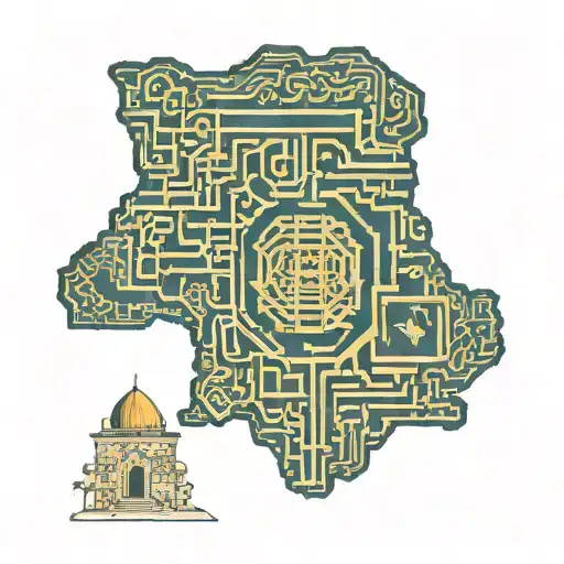 iran map and Cyrus Cylinder and pasargad tattoo design idea