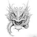 dragon with scorpion tattoo design idea