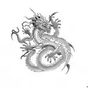 dragon with scorpion tattoo design idea