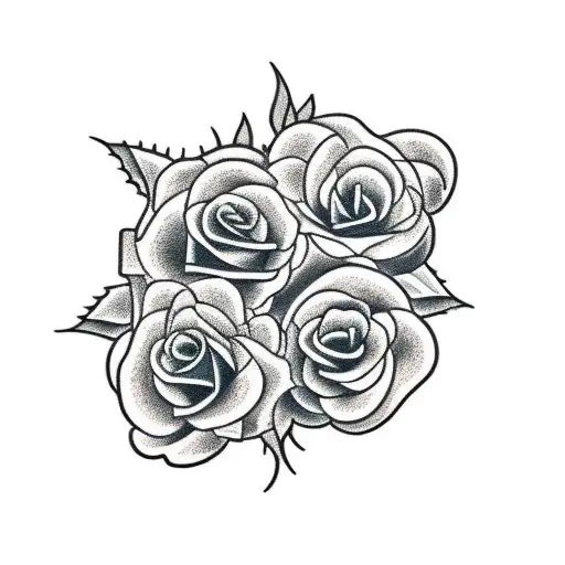 a cross made of rose vines tattoo design idea