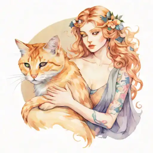 Freya with a cat tattoo design idea