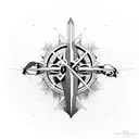 Lion and mountains  tattoo design idea