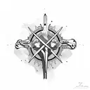 Lion and mountains  tattoo design idea