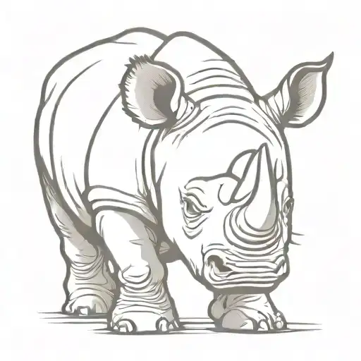 baby rhino tattoo design idea