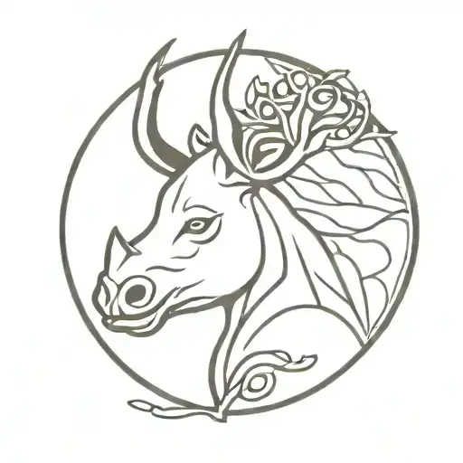 Heimdall logo yggdrasil and a baby rhino head tattoo design idea