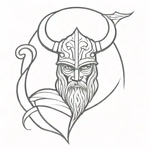 Heimdall logo Norse god tattoo design idea