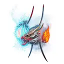 Ronin with fire tattoo design idea