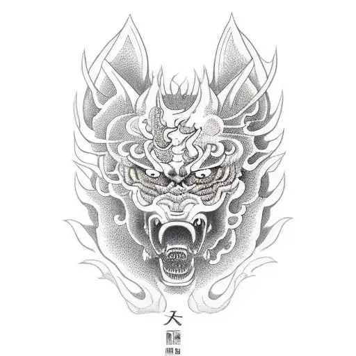 hell hound full body tattoo design idea