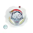 A traditional-style tattoo of Luffy unleashing his Modelo Nika power, with the moon shining above tattoo design idea