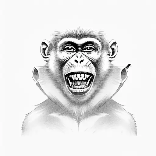 monkey boy with a joint tattoo design idea