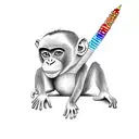 monkey boy with a joint tattoo design idea