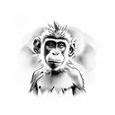 monkey boy with a joint tattoo design idea