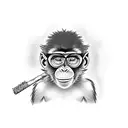 monkey boy with a joint tattoo design idea