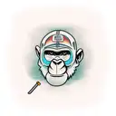 monkey boy with a joint tattoo design idea