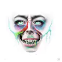 weeping face tattoo design idea