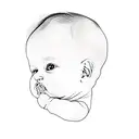 a baby's face tattoo design idea