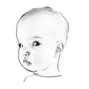 a baby's face tattoo design idea