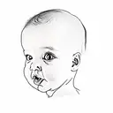 a baby's face tattoo design idea