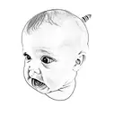 a baby's face tattoo design idea
