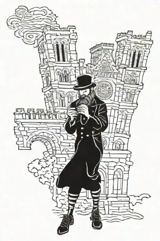 desiccated leprechaun notre dame university building tattoo design idea