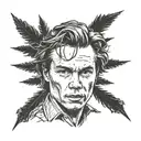 A portrait of River Phoenix in a classic movie scene tattoo design idea