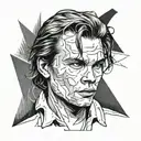 A portrait of River Phoenix in a classic movie scene tattoo design idea
