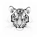 Consider a sleek tiger silhouette with the name "MAYA" subtly integrated into the stripes, creating a minimal and meanin tattoo design idea