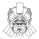 A minimalist portrait of an influential historical figure from Armenian history tattoo design idea