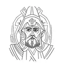 A minimalist portrait of an influential historical figure from Armenian history tattoo design idea