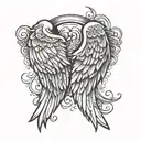 simple angel wings with the name "Gary"   tattoo design idea