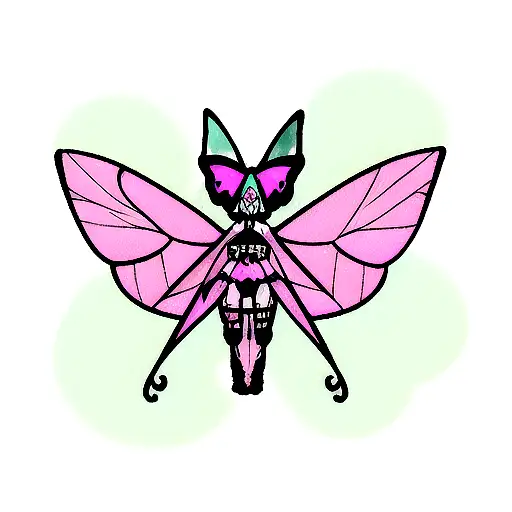un tatuaje con alas de mariposa cambia el centro de esta por algo mas un esqueleto o muerte estilo emo dark ponk  tattoo design idea