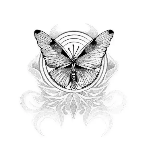 un tatuaje con alas de mariposa cambia el centro de esta por algo mas un esqueleto o muerte estilo emo dark ponk  tattoo design idea