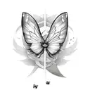 un tatuaje con alas de mariposa cambia el centro de esta por algo mas un esqueleto o muerte estilo emo dark ponk  tattoo design idea