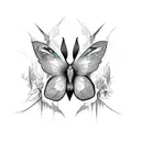 un tatuaje con alas de mariposa cambia el centro de esta por algo mas un esqueleto o muerte estilo emo dark ponk  tattoo design idea