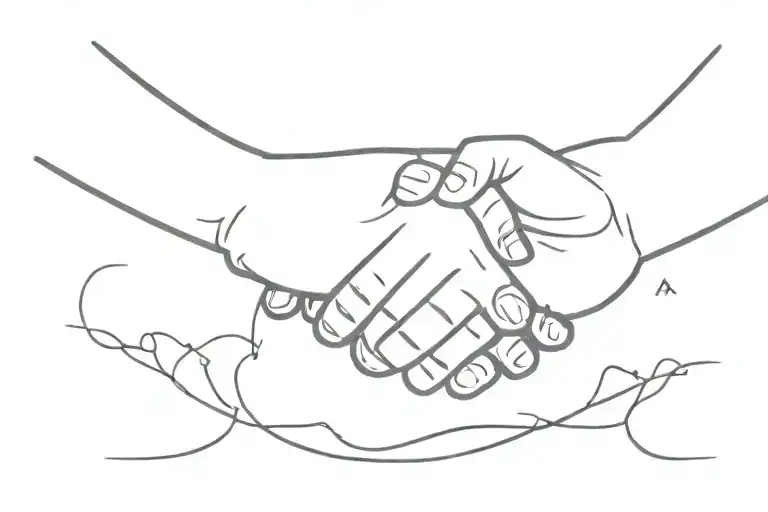 handshake symbolizing respect and friendship tattoo design idea