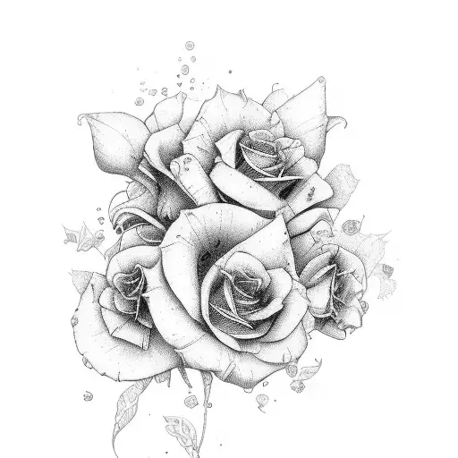 Dark Flowers tattoo design idea