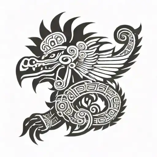aztec god quetzalcoatl tattoo design idea