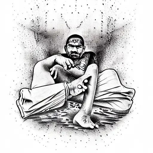 Drunk Uzbek in a ditch tattoo design idea