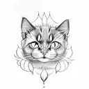 black cat on a feather tattoo design idea