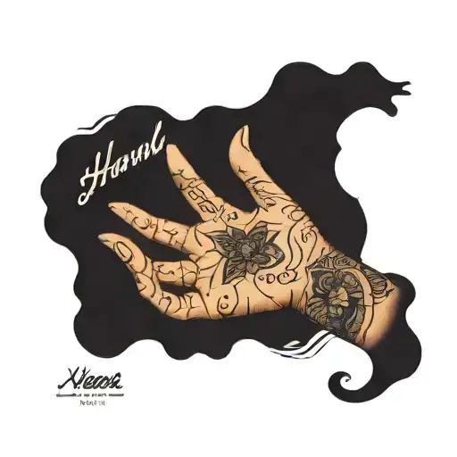 A Hand Reaching Out With the names Harold Cheyrl Papa And Nana tattoo design idea