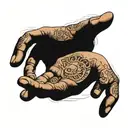 A Hand Reaching Out With the names Harold Cheyrl Papa And Nana tattoo design idea