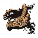 A Hand Reaching Out With the names Harold Cheyrl Papa And Nana tattoo design idea