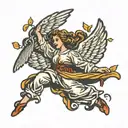 angel falling tattoo design idea