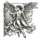 angel falling tattoo design idea