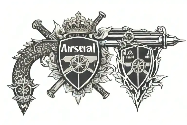arsenal fc canon tattoo design idea