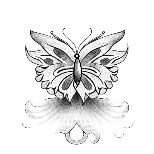 8888 angel number with a butterfly  tattoo design idea