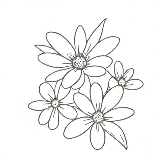 daisy flower white tattoo design idea