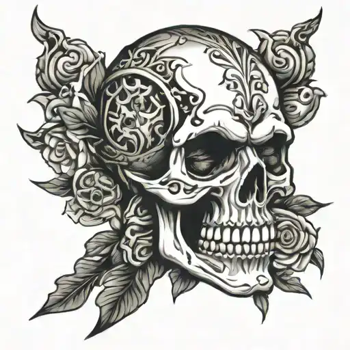 skull boxer tattoo design idea
