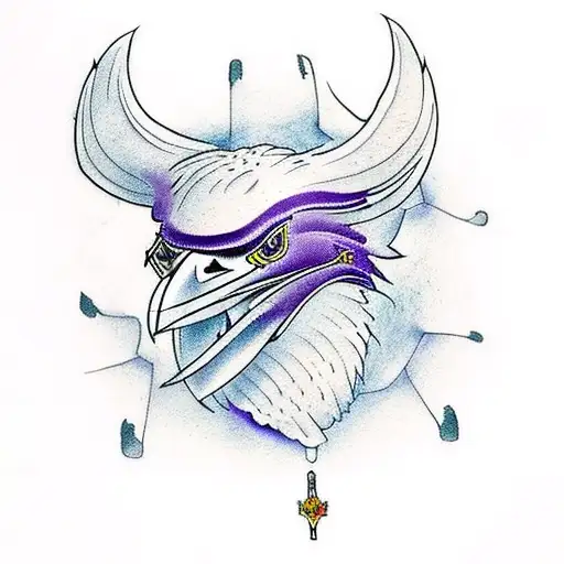 ravens over vikings head  tattoo design idea