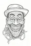 cholo mask laughing tattoo design idea